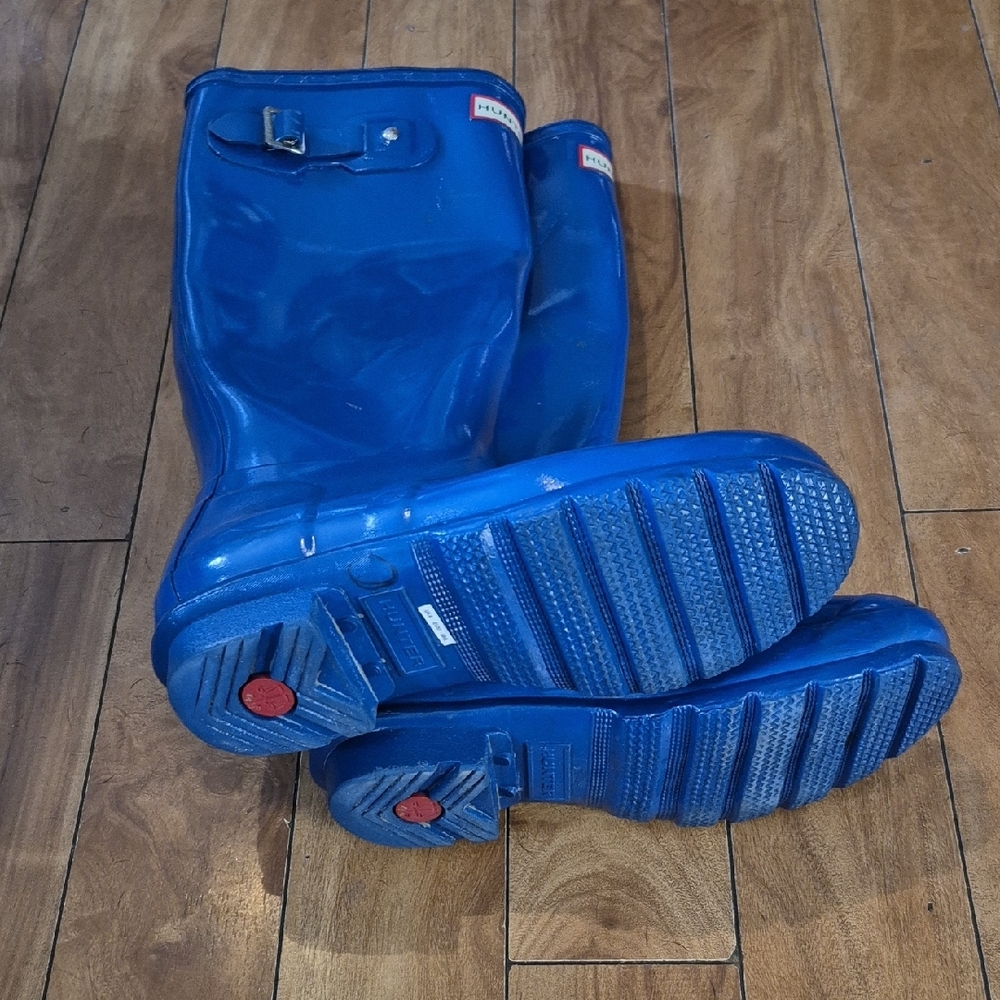 Hunter Blue Women's Rain Boots - Picture 6 of 7